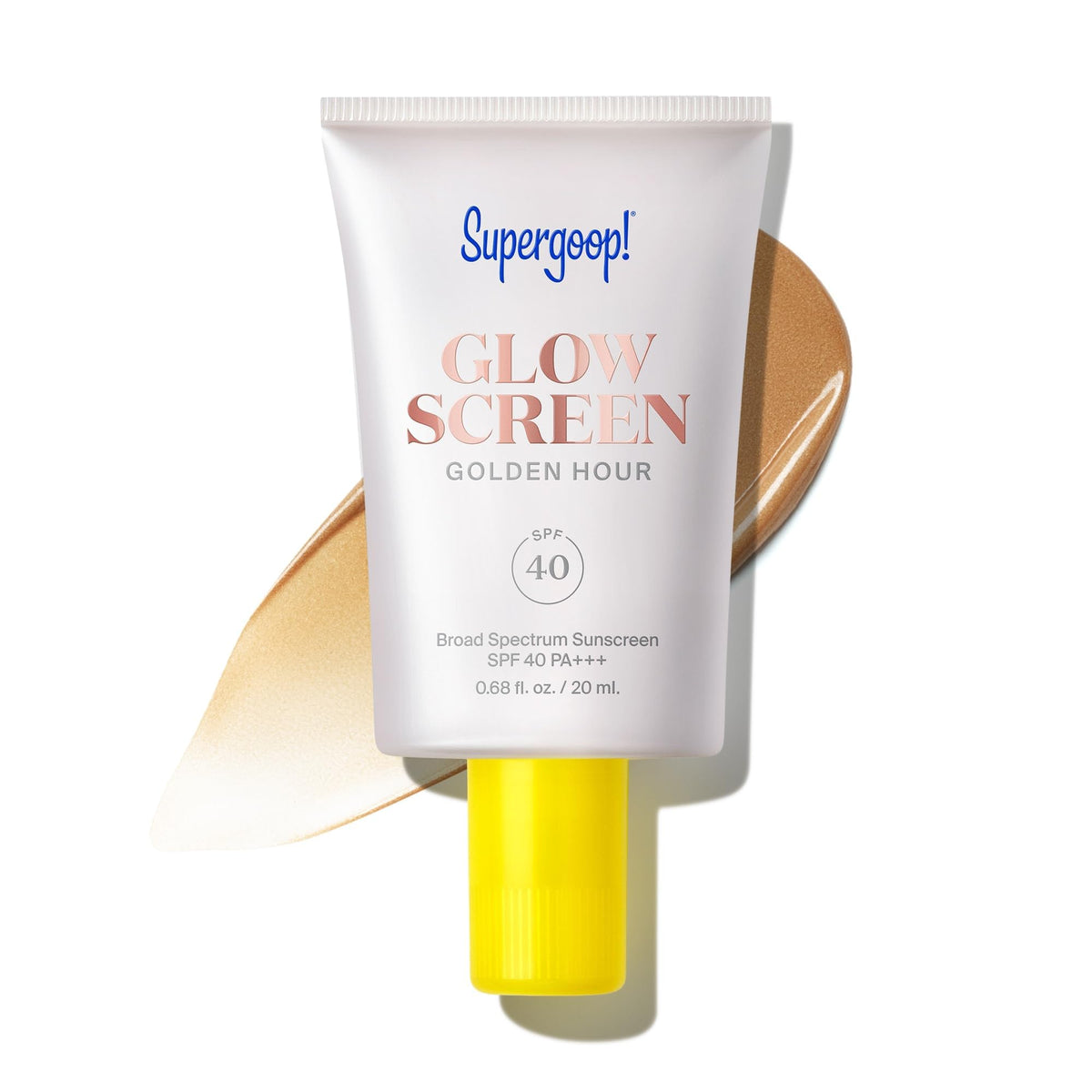 Supergoop! Glowscreen SPF 40, vue avant du produit en tube