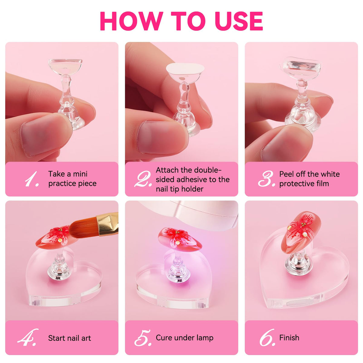 Support d'ongles en acrylique pour l'affichage et la pratique