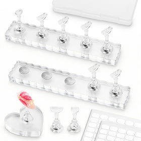 Support d'ongles ESUOHYM avec 2 supports en acrylique et ruban adhésif