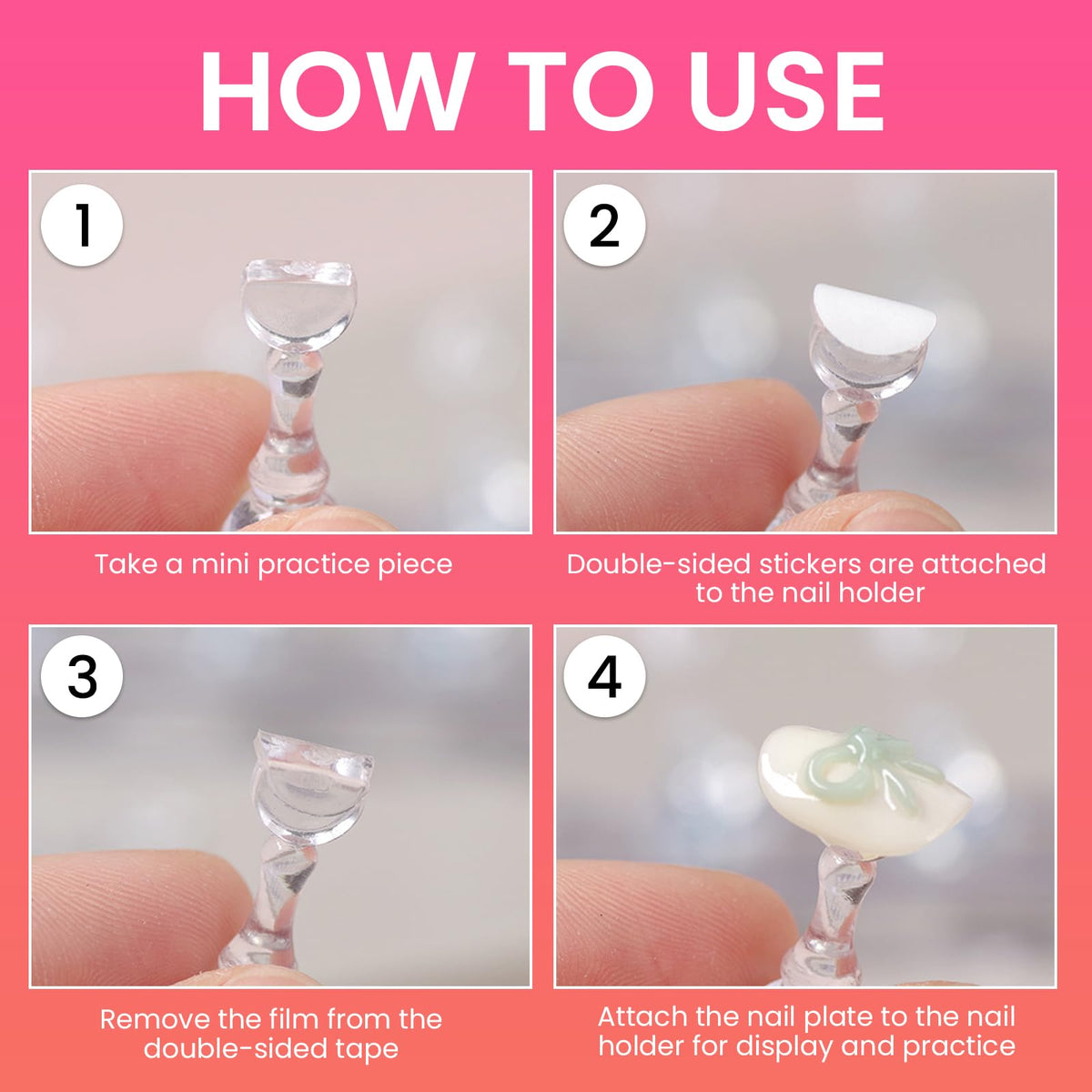 Support d'ongles placé sous une lampe UV pour séchage