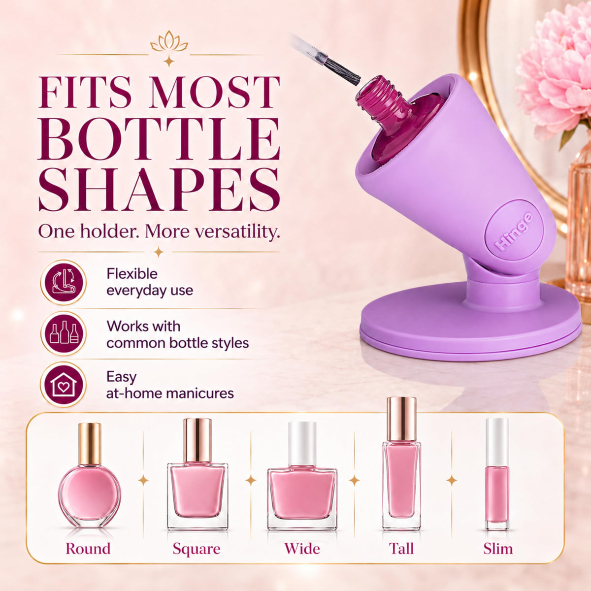 Support de flacon de vernis à ongles Tweexy de couleur noire