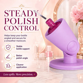 Support de flacon de vernis à ongles Tweexy en utilisation avec un flacon de vernis