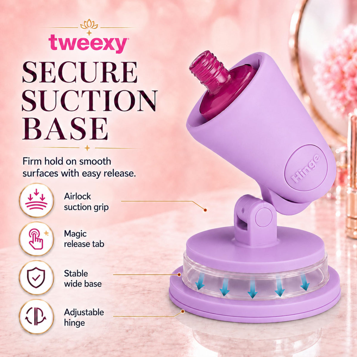 Support de flacon de vernis à ongles Tweexy sur une surface lisse