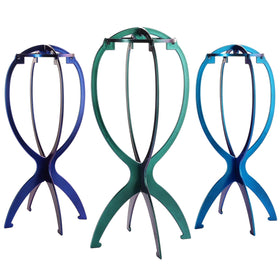 Support de perruque Dreamlover pliable bleu, vert et violet