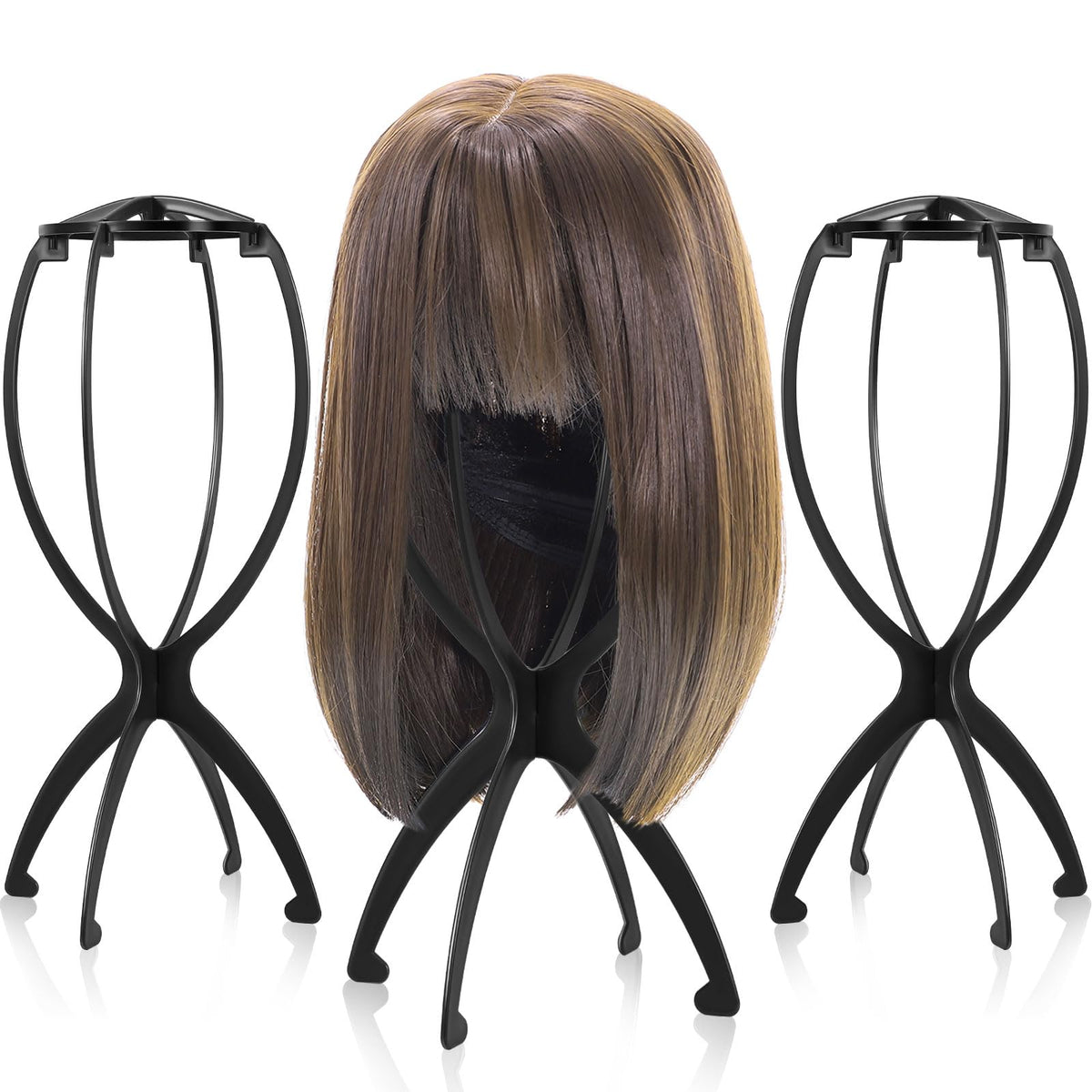 Support de perruque Obeoby noir, vue avant
