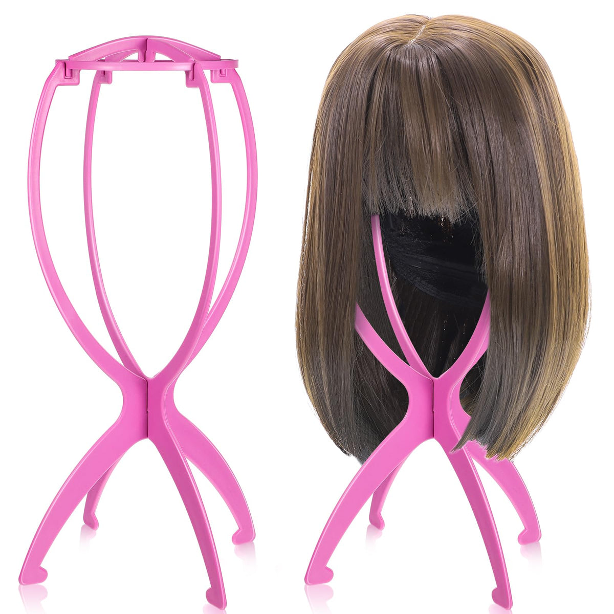 Support de perruque rose obeoby vue avant
