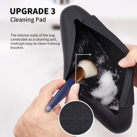 Support de pinceaux AGIKET en silicone dans une trousse de maquillage
