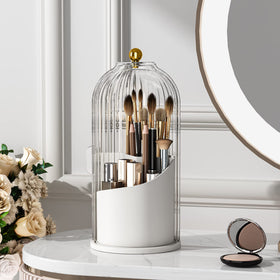 Support de pinceaux maquillage YOOLENS transparent avec couvercle glissant