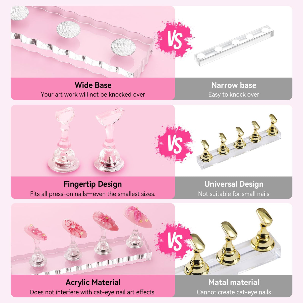 Support en forme de cœur pour peinture d'ongles avec design attractif