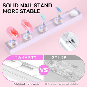 Support pour faux ongles avec designs colorés sur le support Makartt