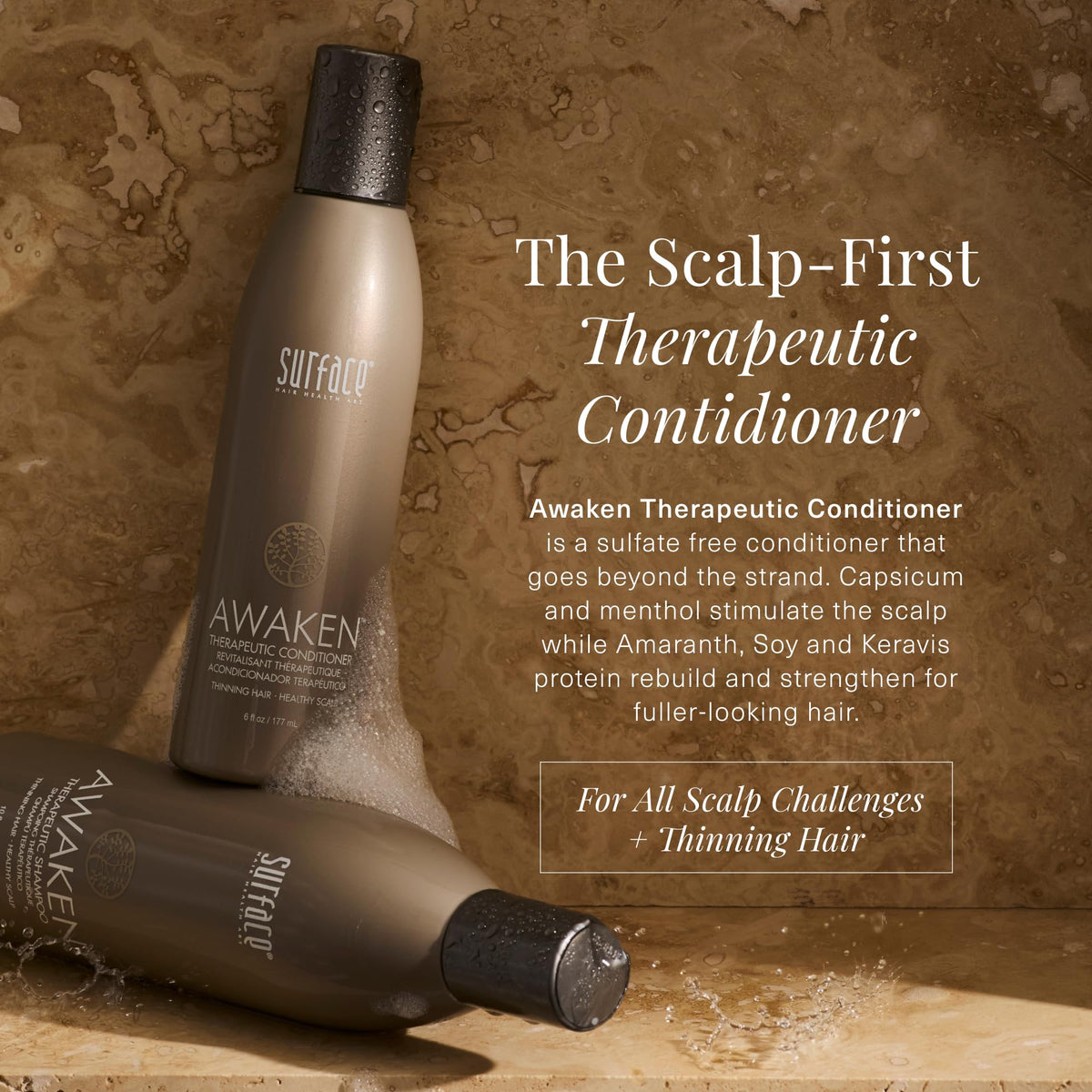 SURFACE Après-shampooing Thérapeutique 1000 ml côté avec bouchon