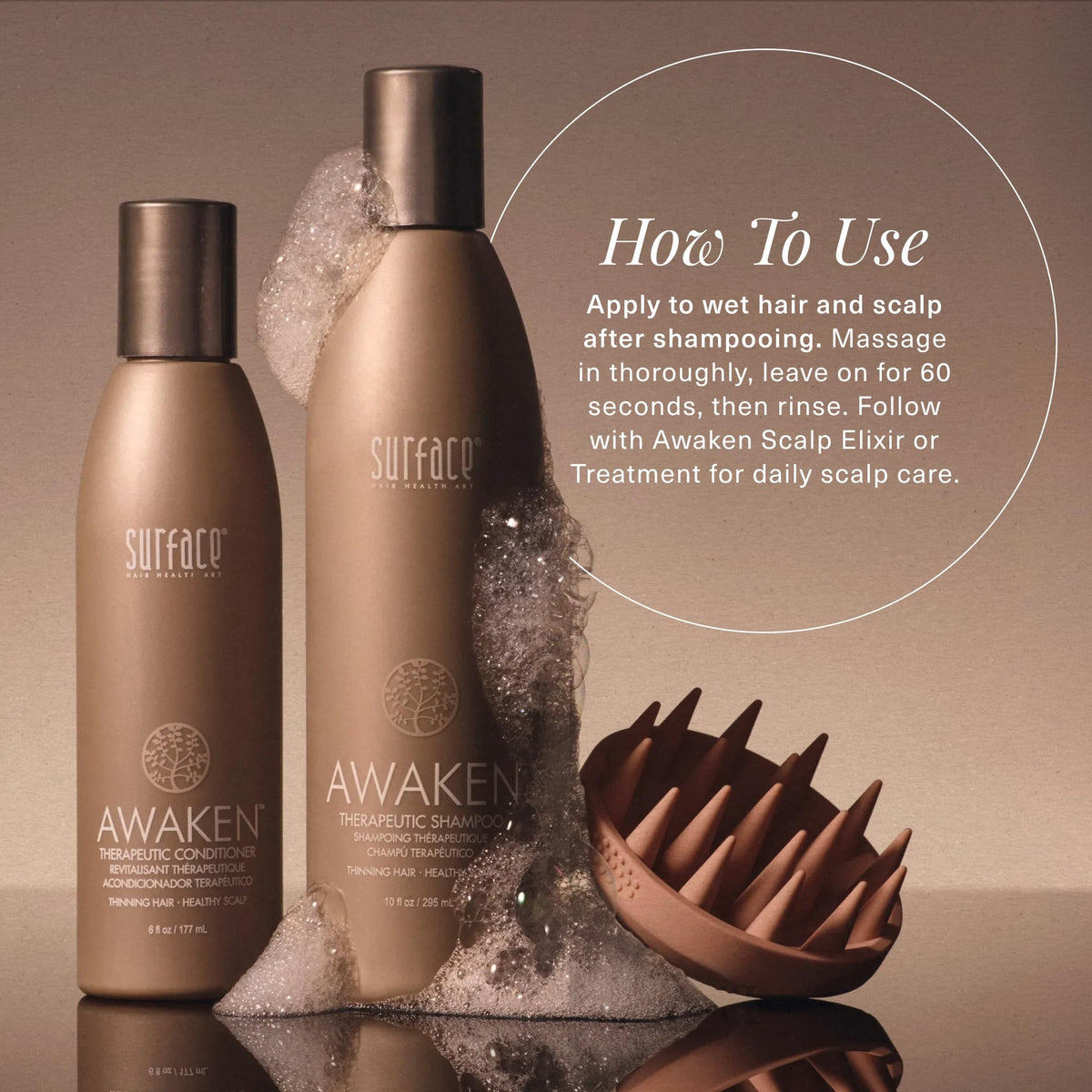 SURFACE Après-shampooing Thérapeutique 1000 ml sur fond naturel