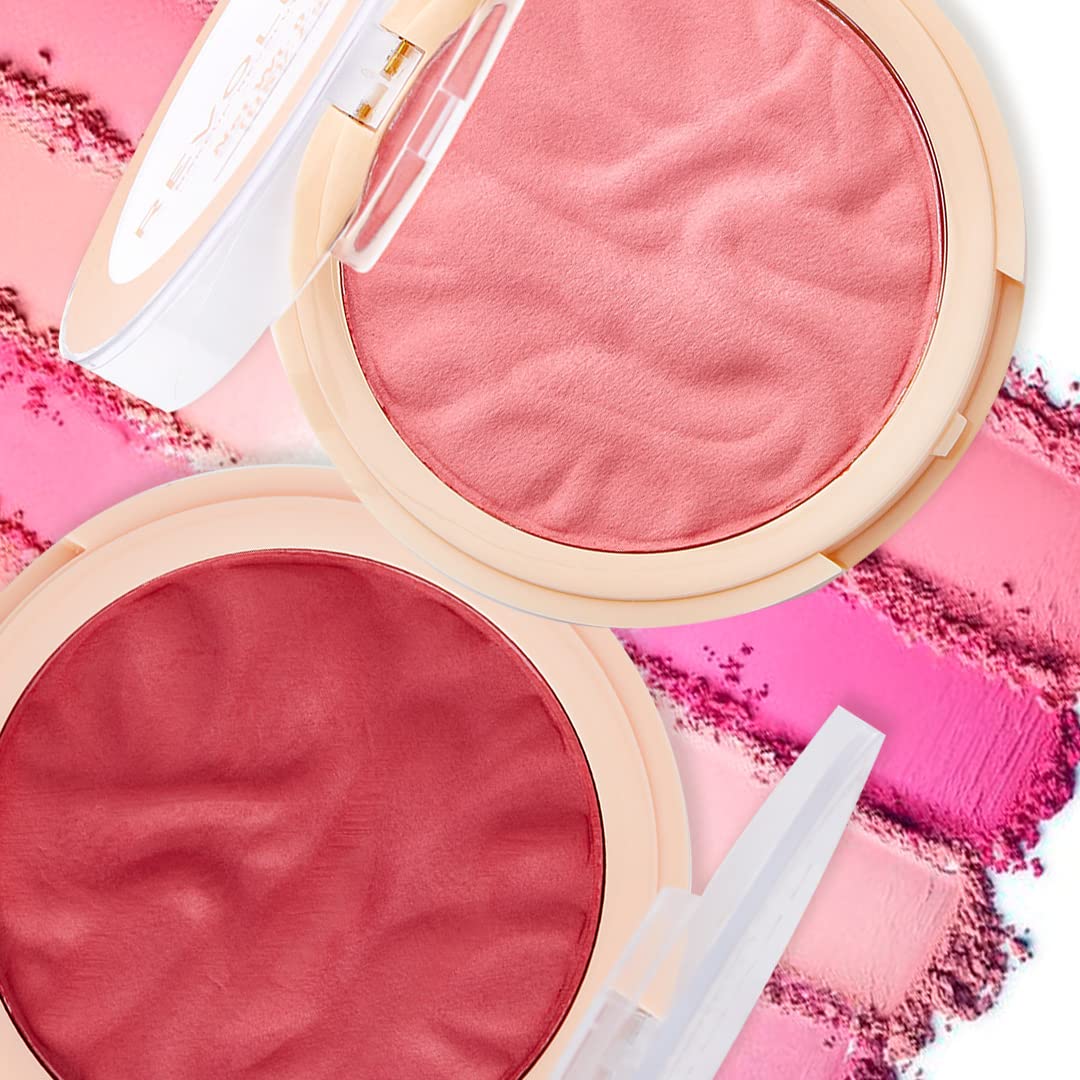 Swatch of Revolution Beauty London Peach Bliss blush on skin