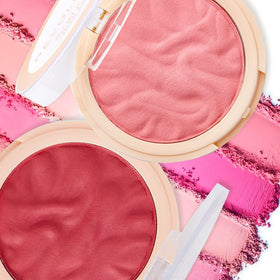 Swatch of Revolution Beauty London Peach Bliss blush on skin