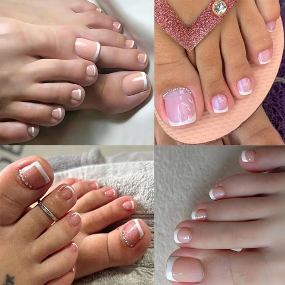 SWRITATSK faux ongles de pieds appliqués sur des orteils, présentation esthétique