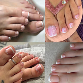 SWRITATSK faux ongles de pieds appliqués sur des orteils, présentation esthétique