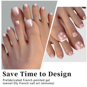 SWRITATSK faux ongles de pieds avec finition naturelle, vue rapprochée