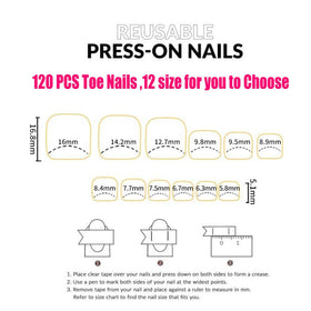 SWRITATSK faux ongles de pieds carrés, détail de la coupe