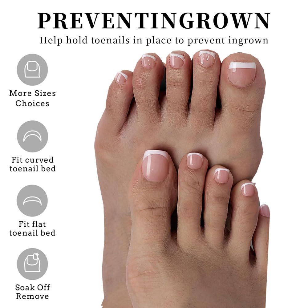 SWRITATSK faux ongles de pieds en différents tailles, vue de côté