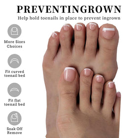 SWRITATSK faux ongles de pieds en différents tailles, vue de côté