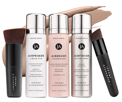 Système de Maquillage Airbrush Jerome Alexander, vue avant avec 5 pièces incluses