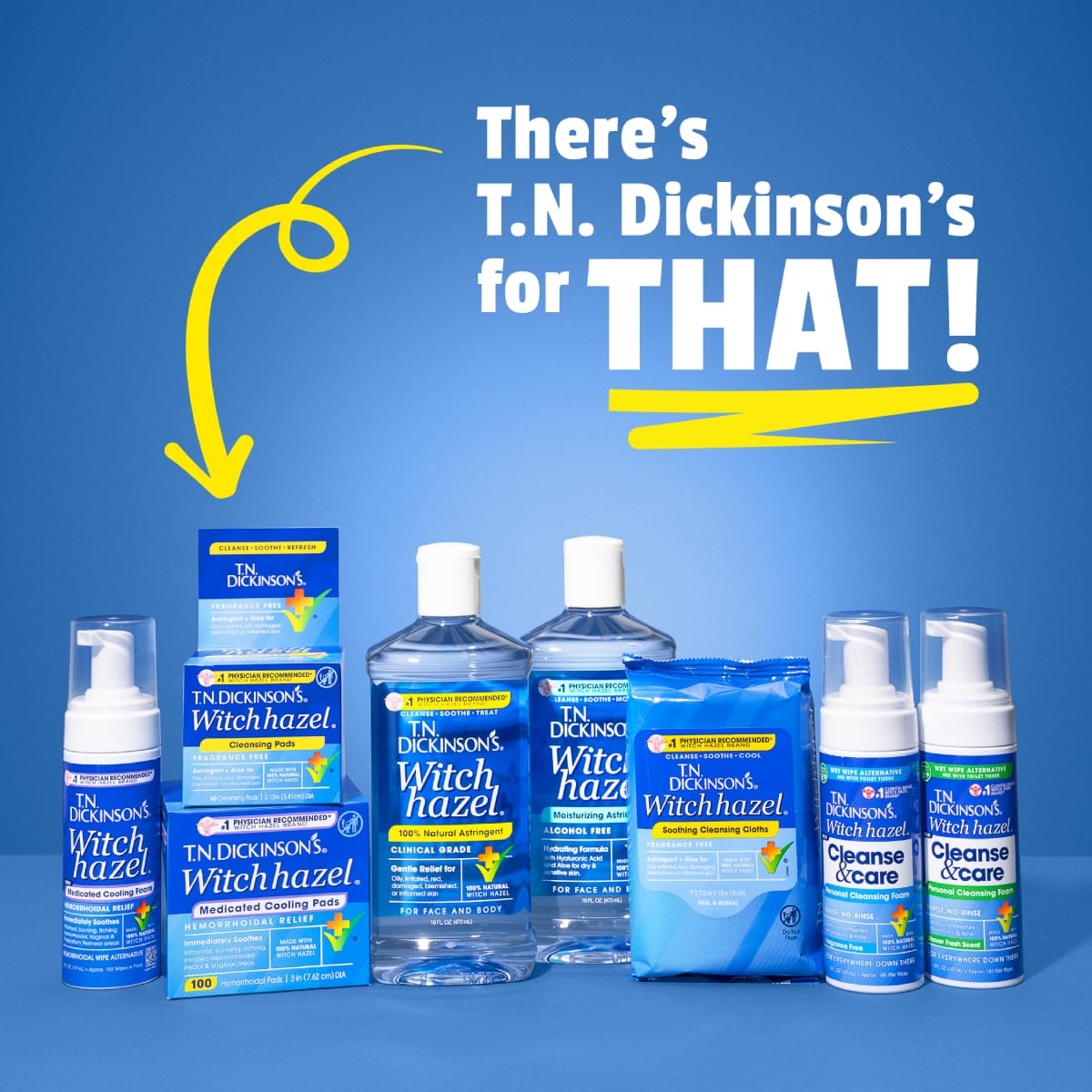 T.N. Dickinson's Lingettes Nettoyantes Apaisantes avec arrière-plan nature