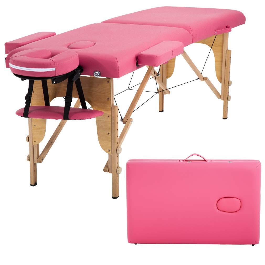 Table de massage BestMassage 24 pouces vue avant avec rembourrage épais