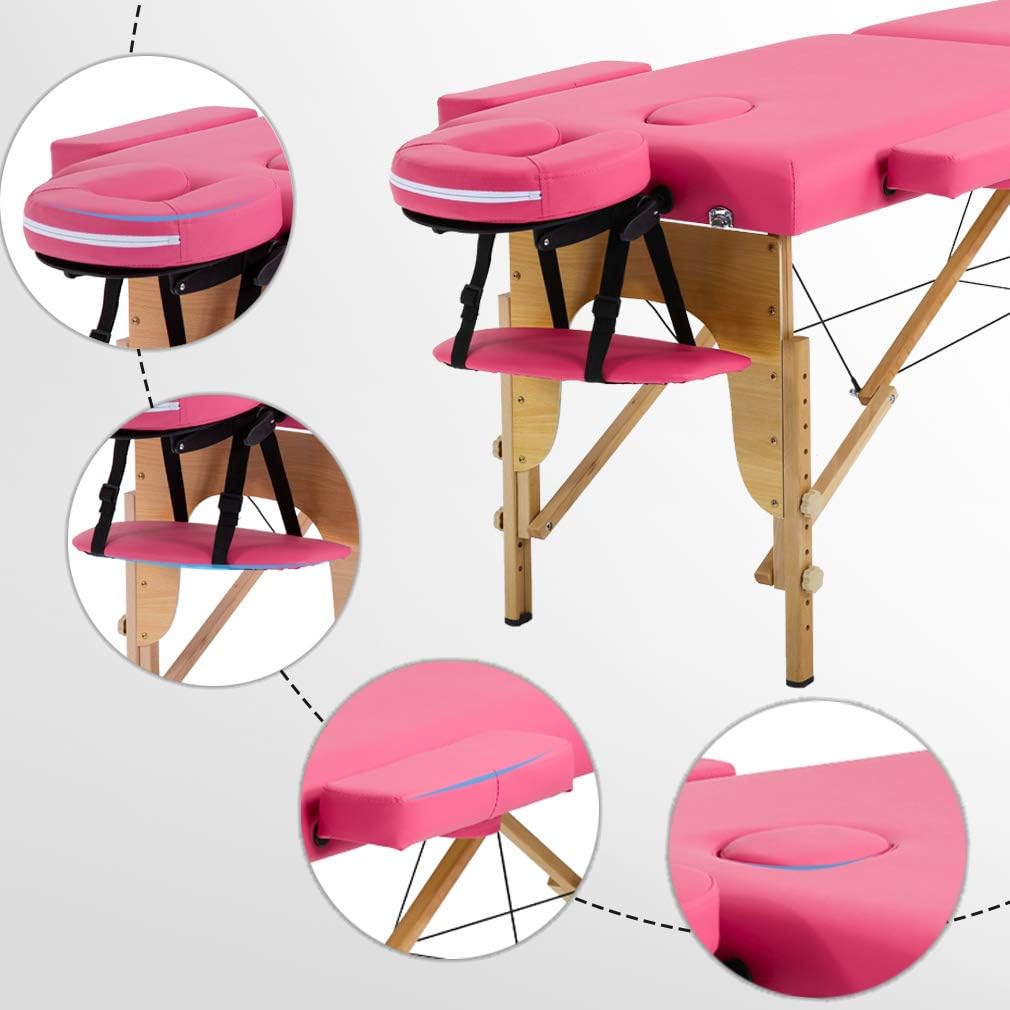 Table de massage BestMassage en cuir PVC luxe, vue de côté