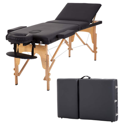 Table de massage portable BestMassage vue avant avec revêtement en simili cuir