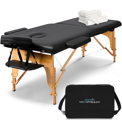 Table de massage portable SereneLife 24 pouces vue de face avec rembourrage en mousse