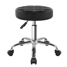 Tabouret BFTOU noir avec accoudoirs, vue de face