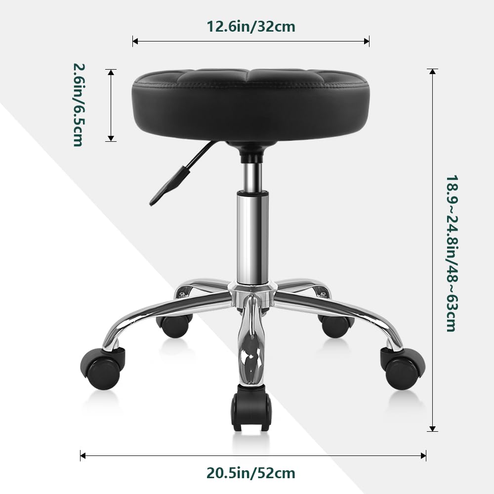 Tabouret BFTOU noir réglable, vue latérale
