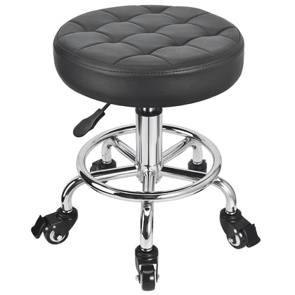 Tabouret roulant JOSTZHXIN vue de face avec assise en cuir PU