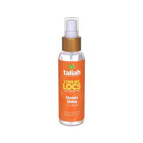 Taliah Waajid Love My Locs Honey Shine Spray sur une coiffeuse