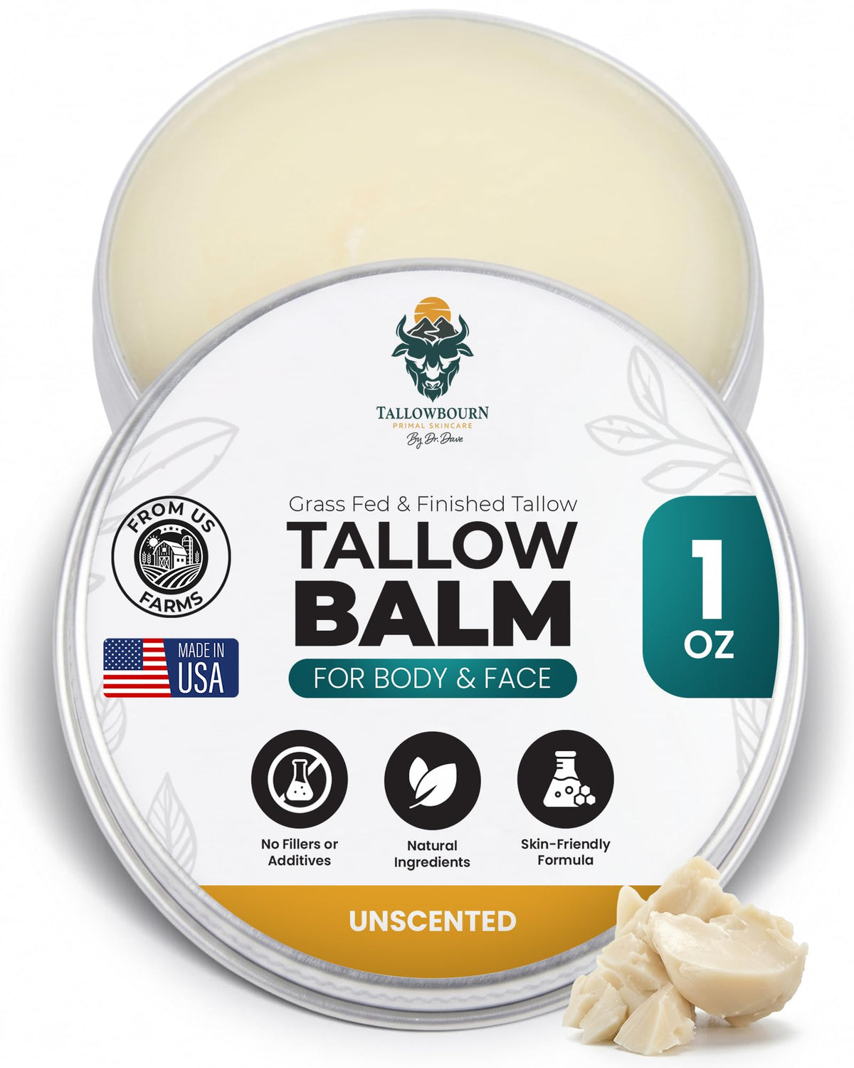 Tallowbourn Baume de Graisse de Boeuf Élevé à l'Herbe 50g vue de face