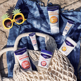 Tampons Clearasil à côté d'autres produits Clearasil