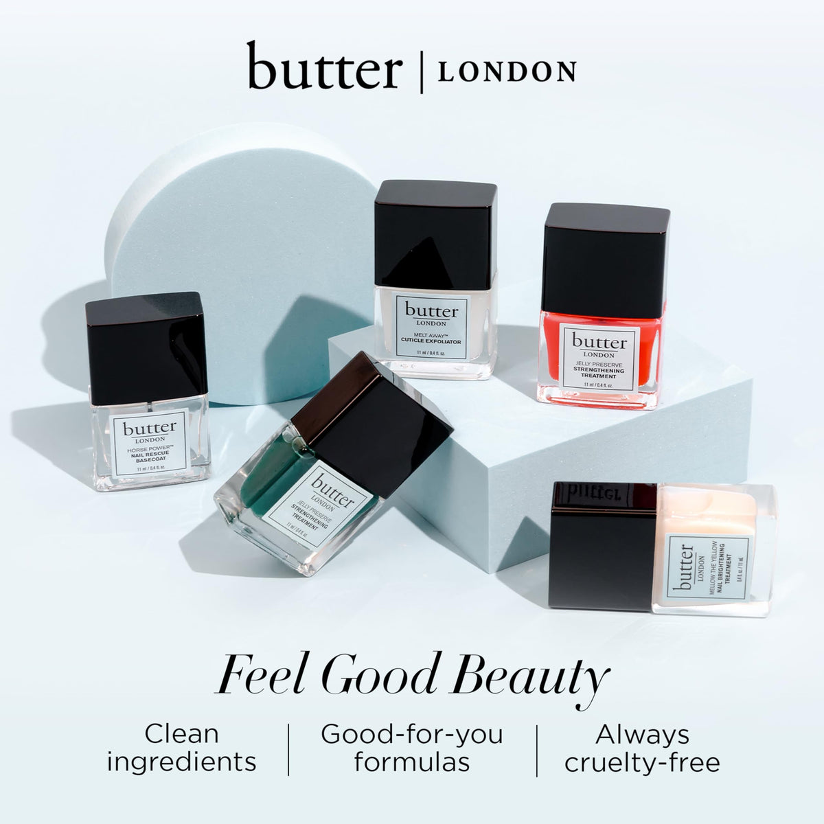 Tampons démaquillants butter LONDON sur fond neutre