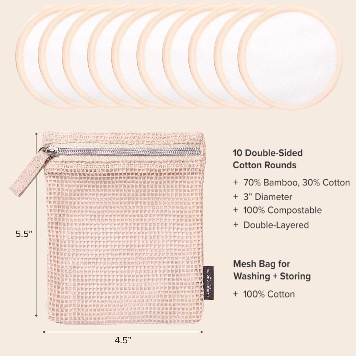 Tampons démaquillants réutilisables en utilisation pour le maquillage