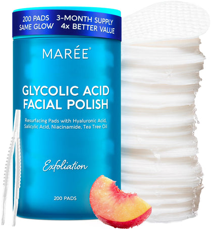 Tampons exfoliants glycoliques MAREE 200 pads vue de face