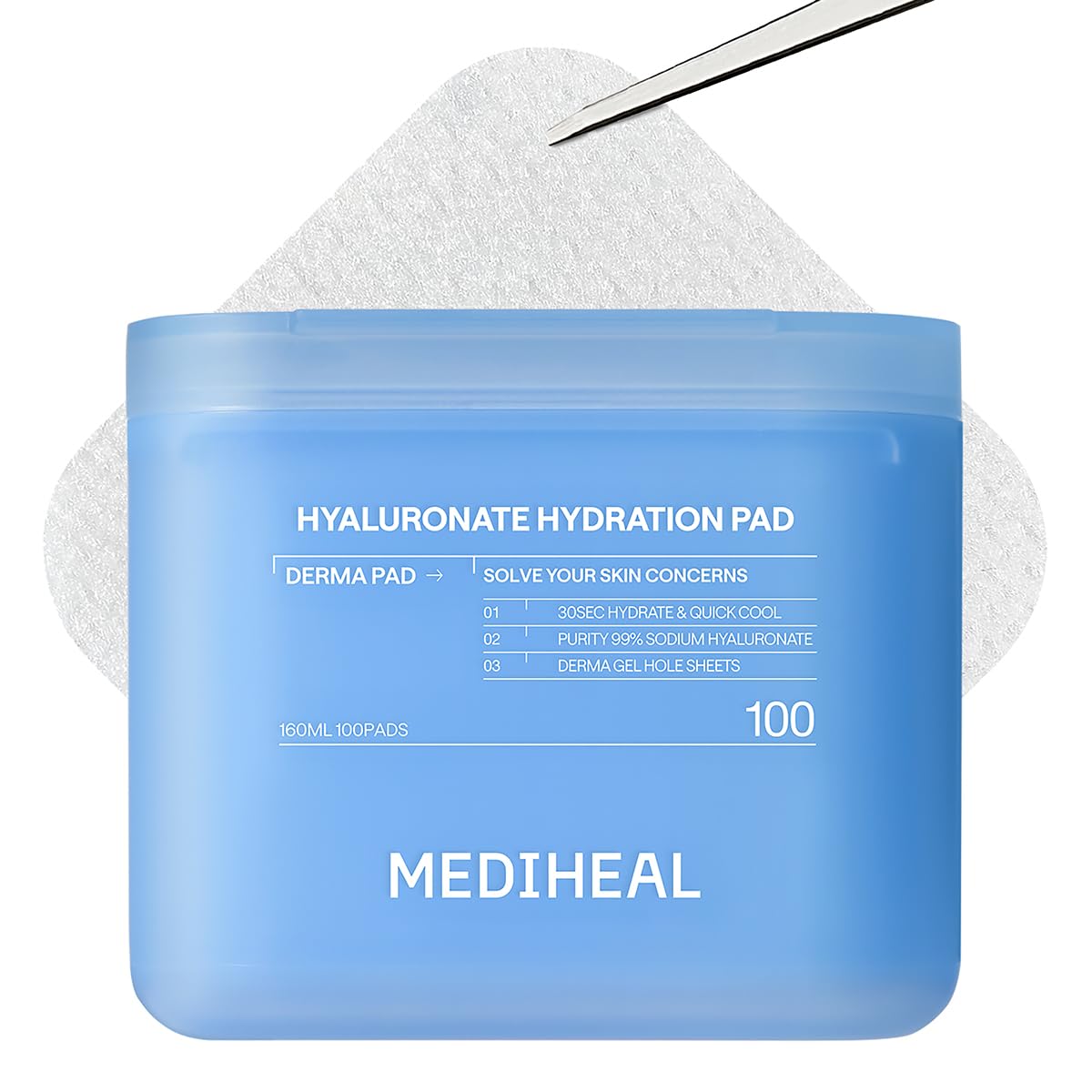 Tampons Hydratants Hyaluronate MEDIHEAL en boîte de 100 unités