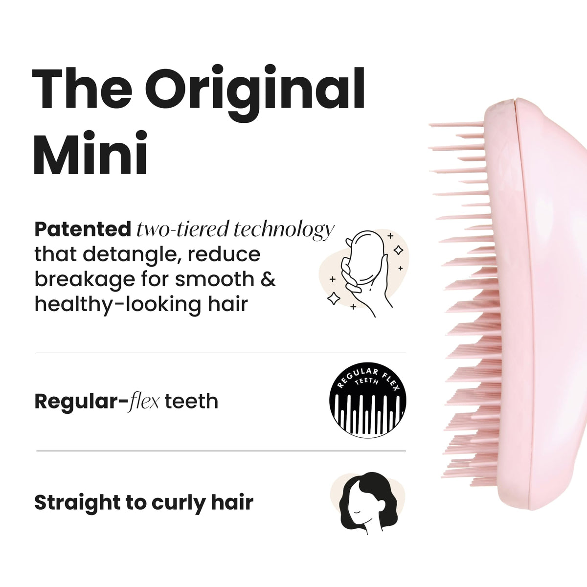 TANGLE TEEZER Brosse Démêlante Mini Rose avec un fond coloré