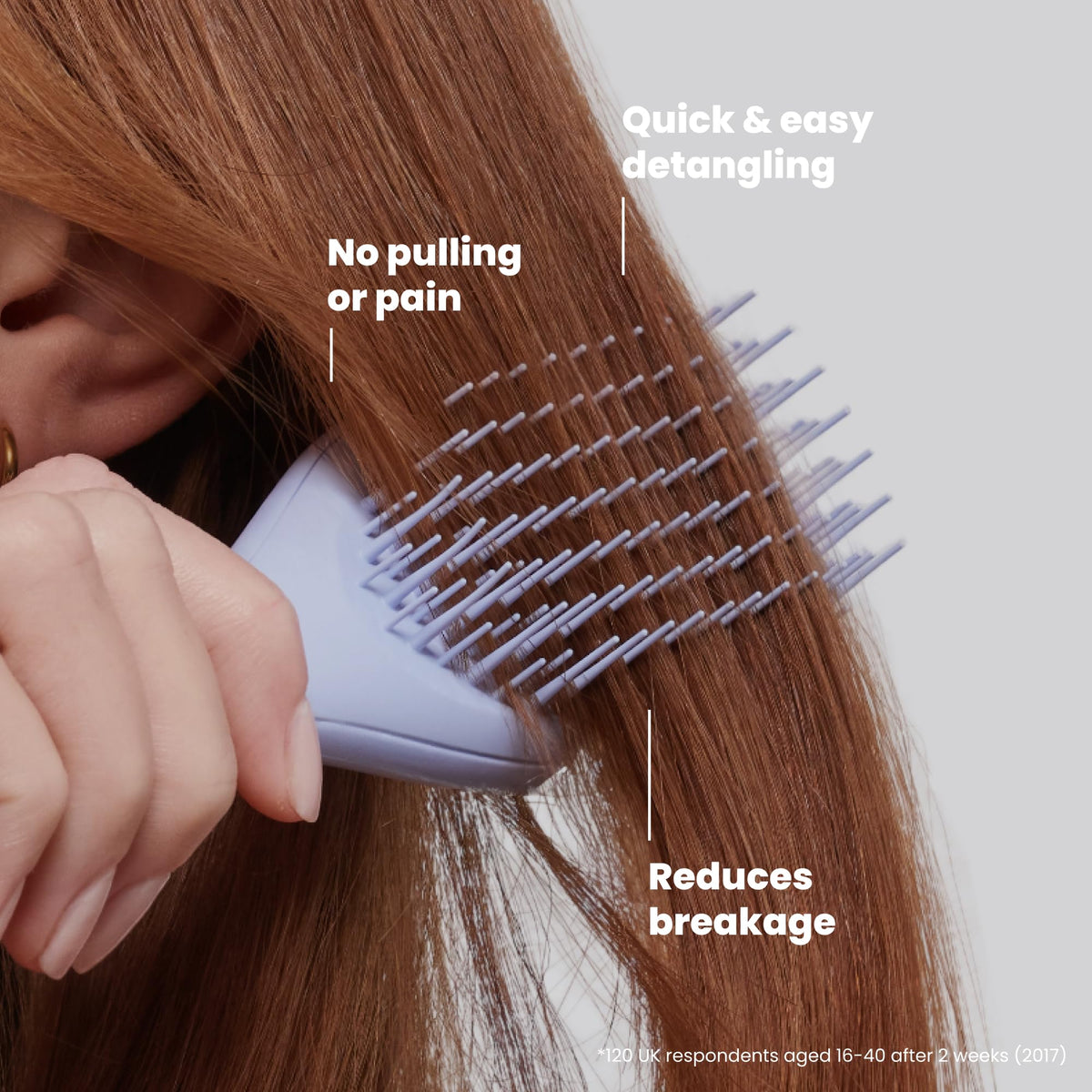 TANGLE TEEZER Mini Brosse à Cheveux sur une coiffeuse