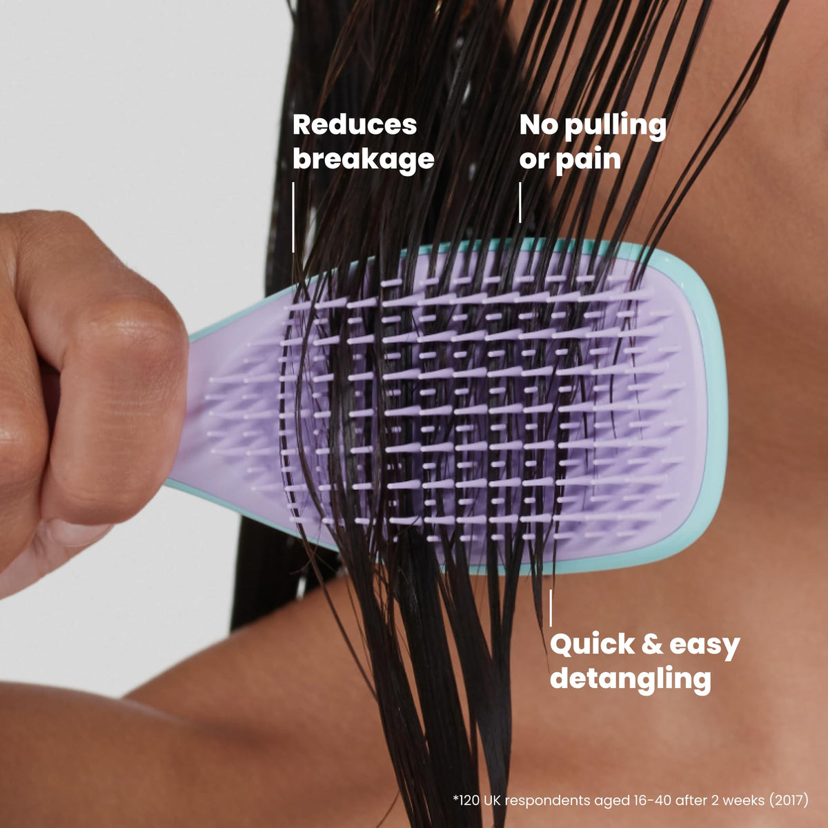 TANGLE TEEZER Mini Brosse Démêlante Wisteria Leaf dans un sac à main