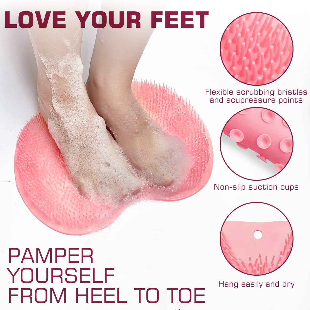 Tapis de douche SZZYXD montrant les poils exfoliants