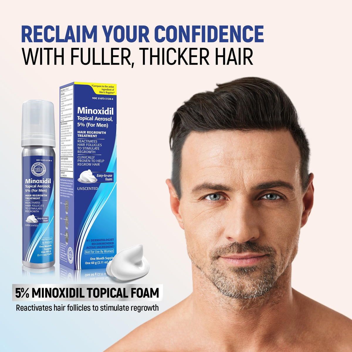 TARO Minoxidil 5% Mousse Topique packaging et instructions