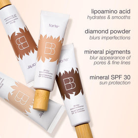 tarte BB blur crème teintée en application sur peau