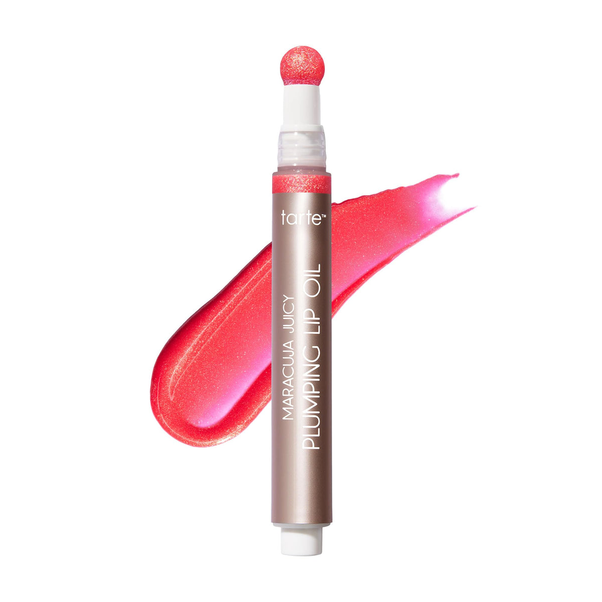 tarte Maracuja Juicy Lip Oil 20g vue de face avec bouchon rose