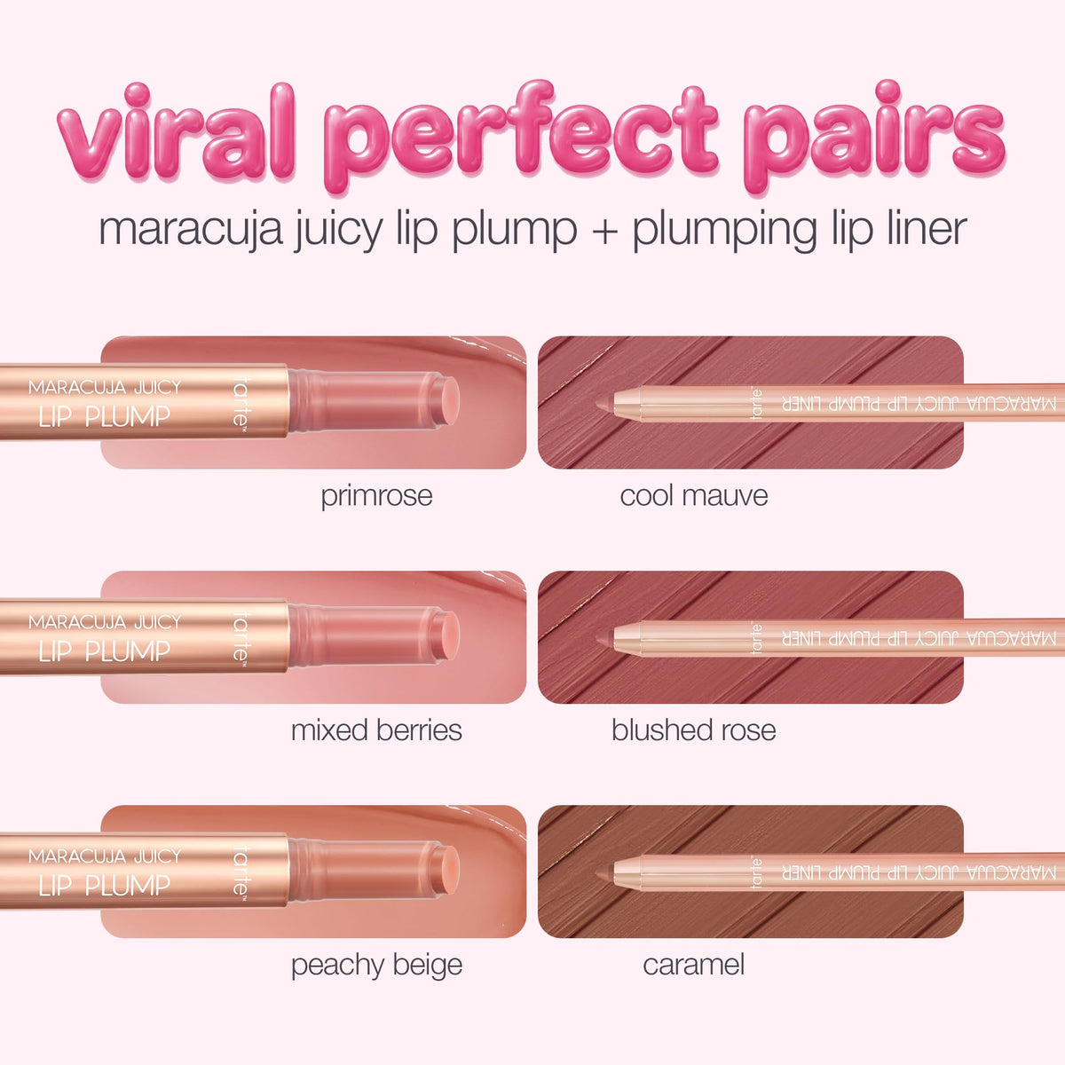 Tarte Maracuja Juicy Lip Plump baume à lèvres sur fond coloré