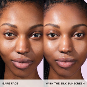 TATCHA Crème Solaire Soie SPF 50 posée sur une table de maquillage