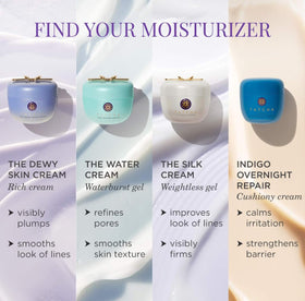 TATCHA The Water Cream sur une table de maquillage